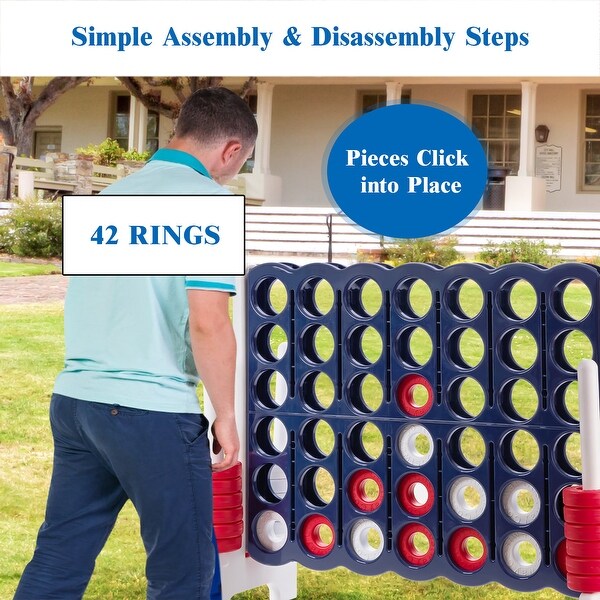 Costway Jumbo 4-to-Score 4 in A Row Giant Game Set Indoor Outdoor