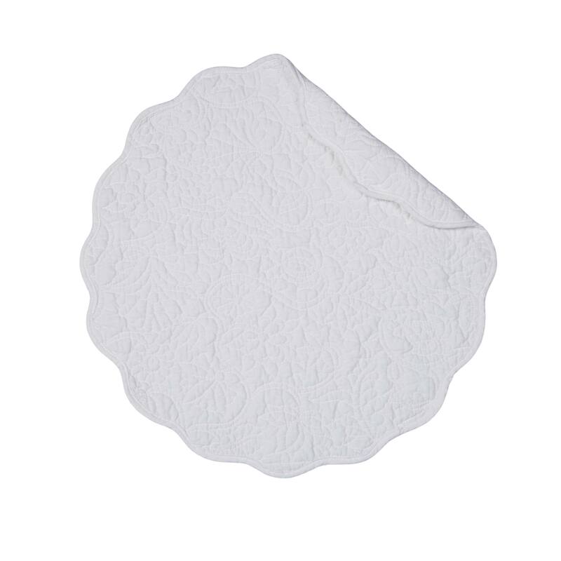 Christiana White Round Quilted Placemat Set 6