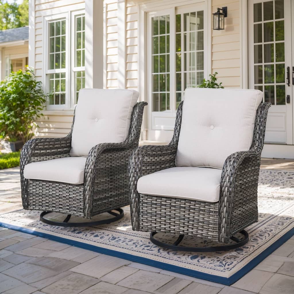 Outside Glider Chair with Cushion Grey-Beige - Grey