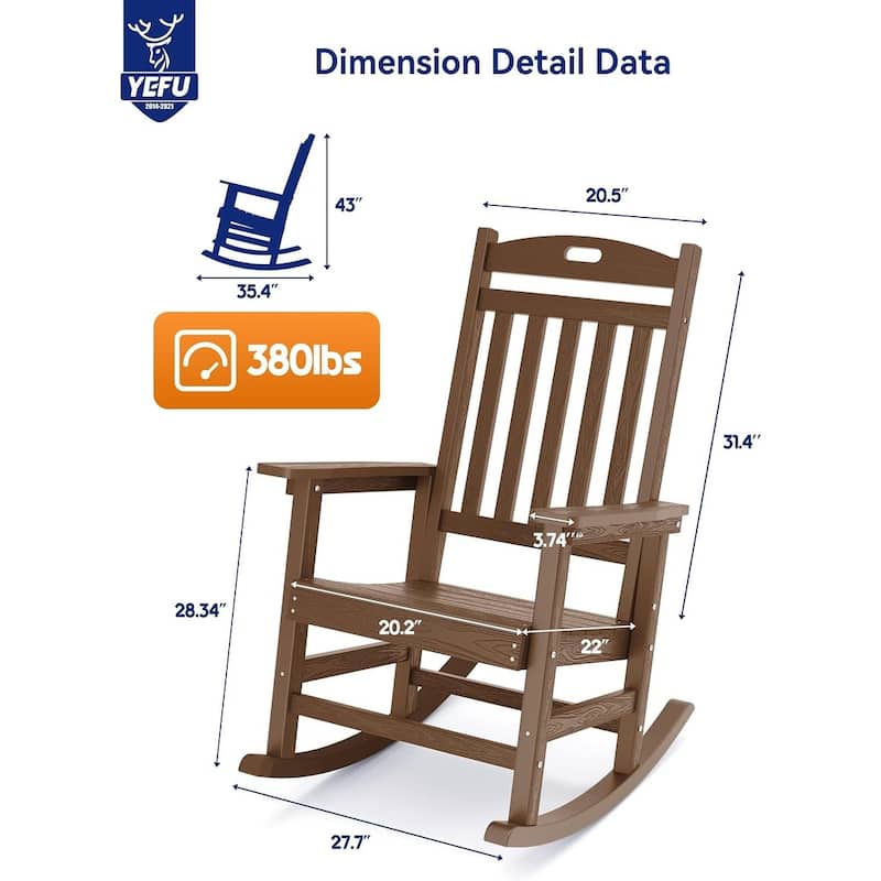 WINSOON All Weather Outdoor Rocking Chair
