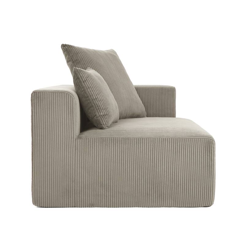 51"W Oversized Modular No Assembly Corduroy Accent Corner Chair