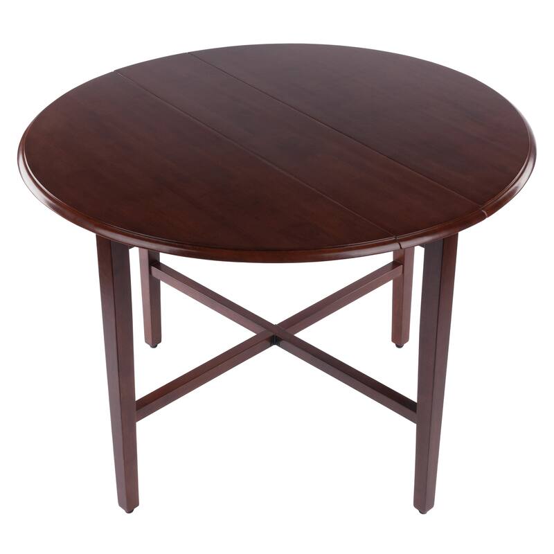 Hannah Double Drop Leaf Round Dining Table, Walnut