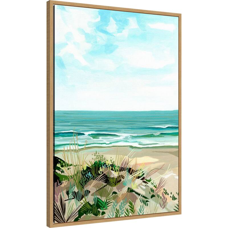 Coastal Grasses by Brook Page Framed Canvas Wall Art Print