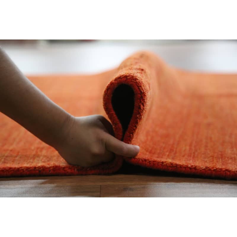 Hand Knotted Oriental 100% Wool Carpet Tribal Animal Pictorial Oranges & Rust Gabbeh Area Rug - 6' 6'' X 4' 8''