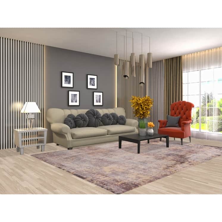 Multi-Color Modern Abstract Oriental Area Rug Handmade Wool Carpet - 6'7"x 9'10"