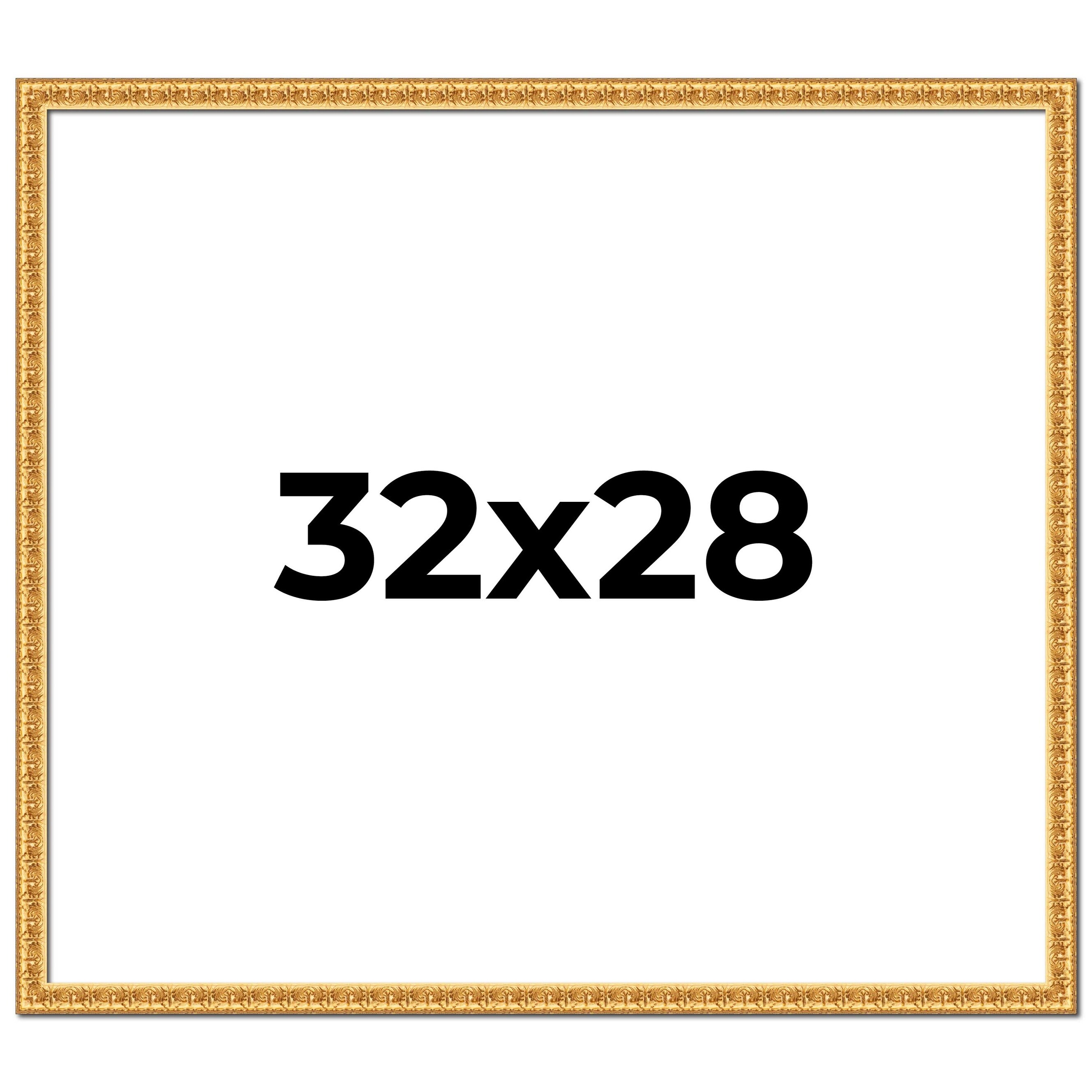 32x28 Frame Gold Real Wood Picture Frame Width 1 inches | Interior