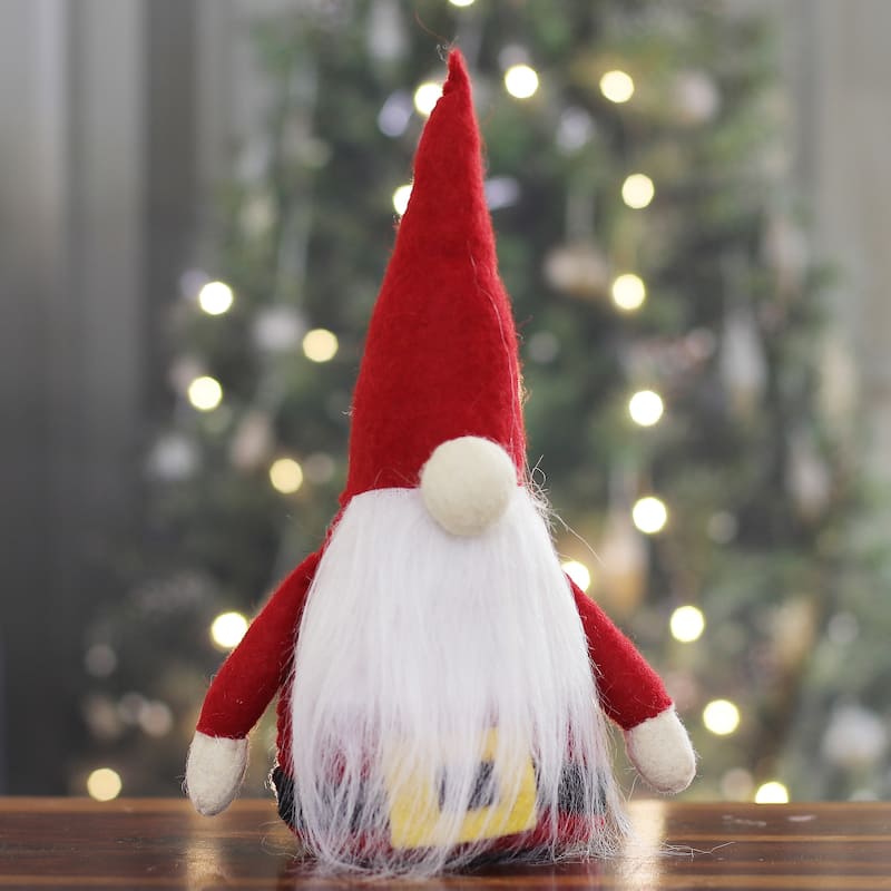 Novica Handmade Santa Gnome Wool Felt Decorative Accent