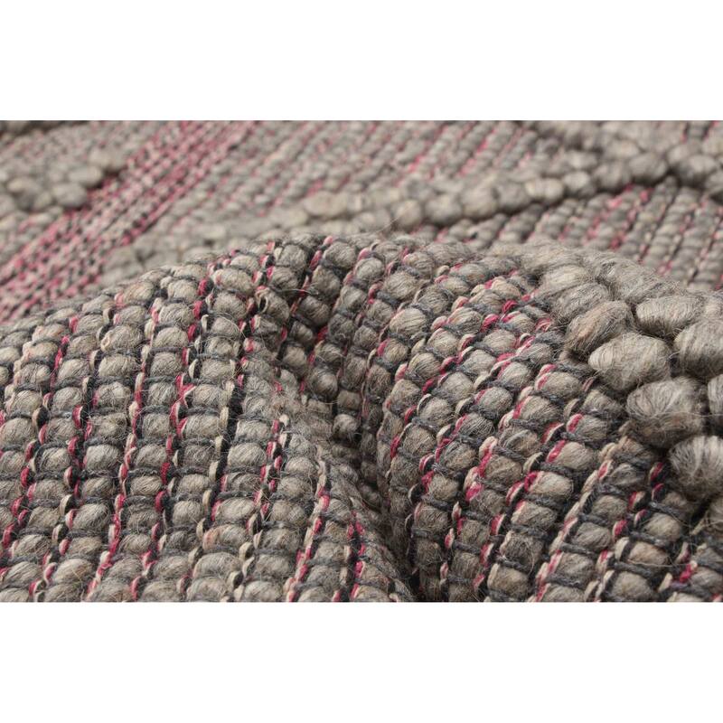 ECARPETGALLERY Braid weave Sienna Grey Wool Rug - 5'2 x 8'0