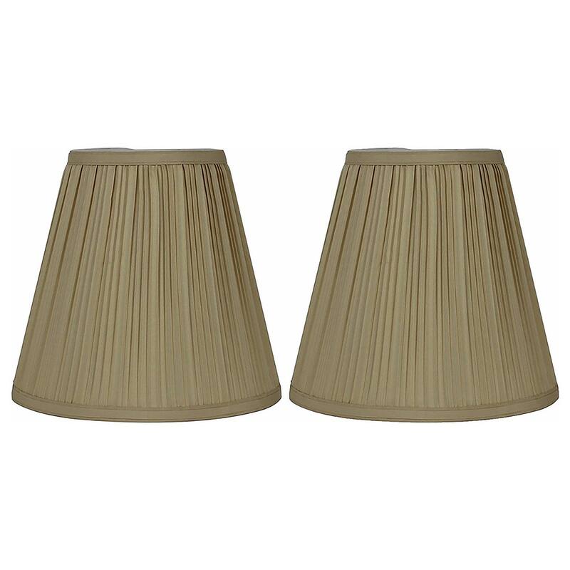 Many Selections Table Lamp Shade, 5 inch Top, 9 inch Bottom, 8.5 inch Slant - Set of 2 - Tan