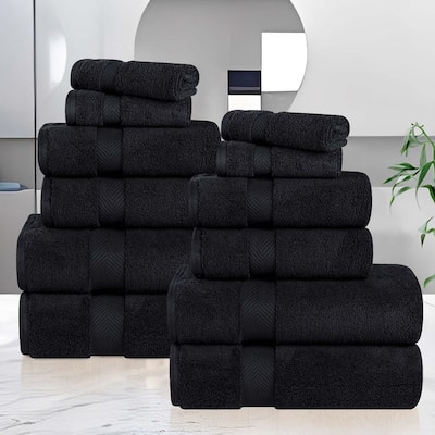Superior Zero Twist Cotton Soft Absorbent 12 Piece Assorted Towel Set