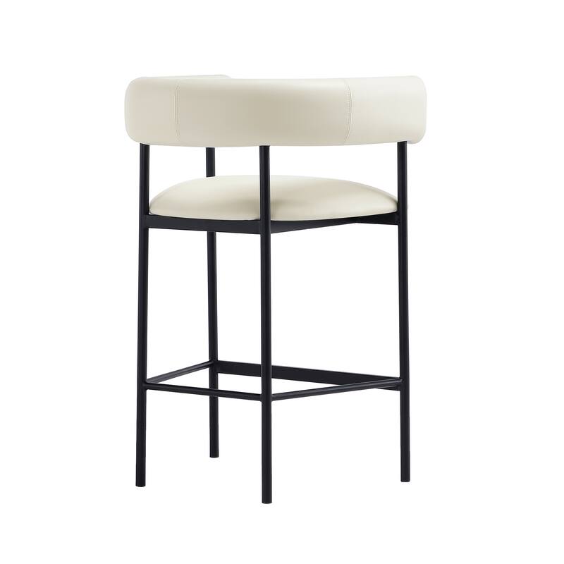 Manhattan Comfort Onda Metal Vegan Leather Counter Stool