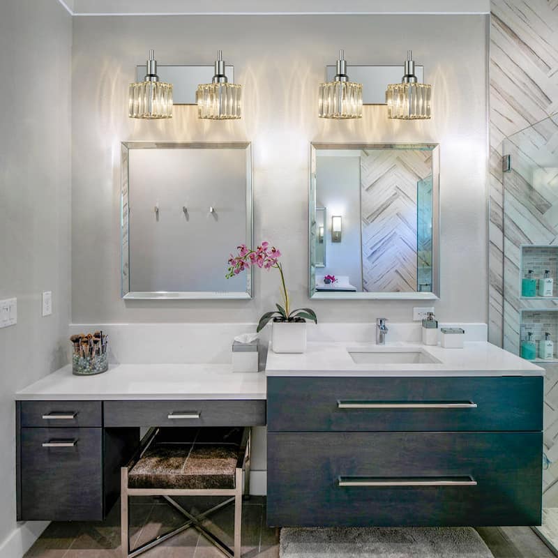 2/3/4-Light Modern Bathroom Crystal Vanity Light Wall Sconces