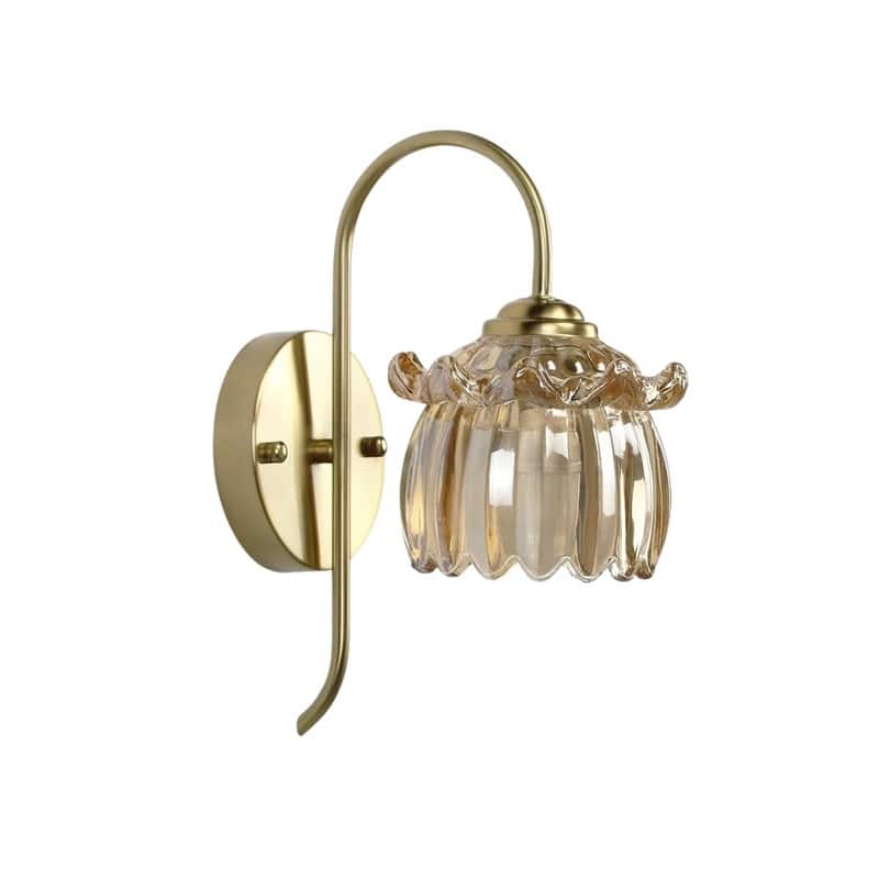 2 Pack light bulb tulip gold wall sconce polyester wall light