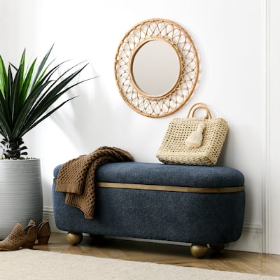 Storage Ottoman Bench, Upholstered End of Bed Ottoman Bench with Storage and Seating, Large Blanket Storage Bench for Foot Rest