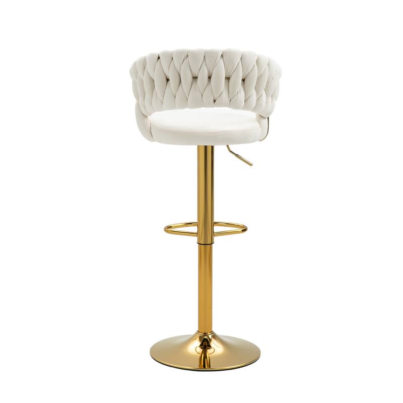 Modern Velvet Counter Bar Stools with Backs(Set of 4)