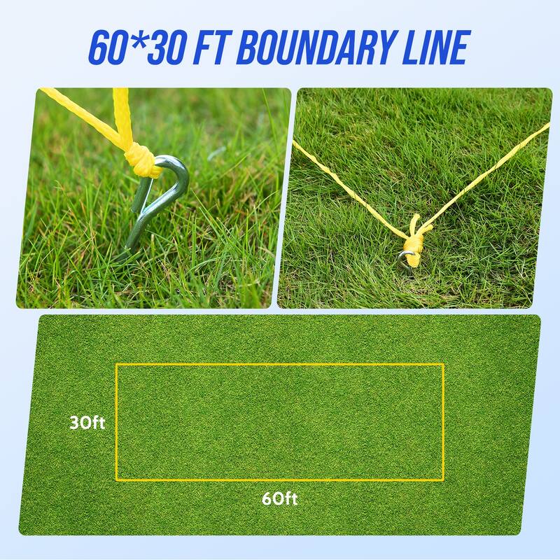 Outdoor Portable Volleyball Net Set System for Backyard - Quick & Easy Setup Adjustable Height Poles - 32X3'
