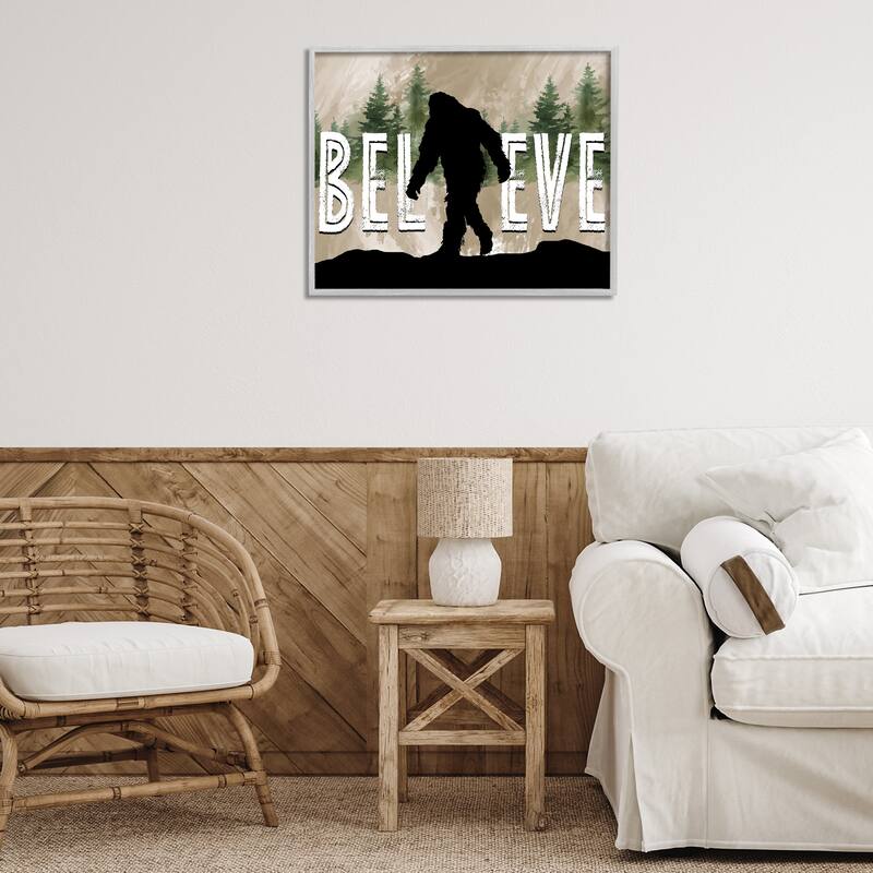 Stupell Believe Rustic Mythical Creature Framed Giclee Art Design By Nicole DeCamp