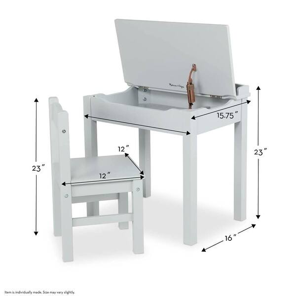 Wooden LiftTop Desk & Chair Gray , Grey Toddler And Kids , For