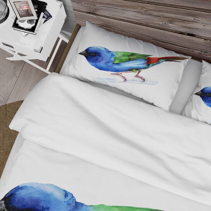 Designart 'Forbes Finch Bird' Traditional Duvet Cover Set