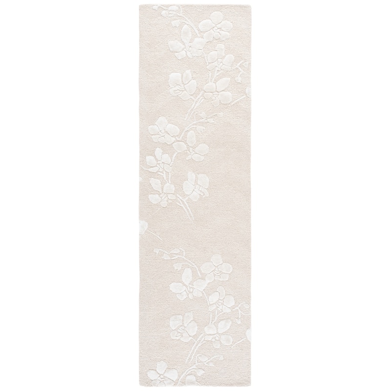 SAFAVIEH Handmade Glamour Barbe Wool Rug - 2'3" x 8' Runner - Ivory