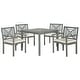 preview thumbnail 4 of 2, SAFAVIEH Outdoor Living Del Mar Ash Grey Acacia Wood 5-piece Beige Cushion Dining Set