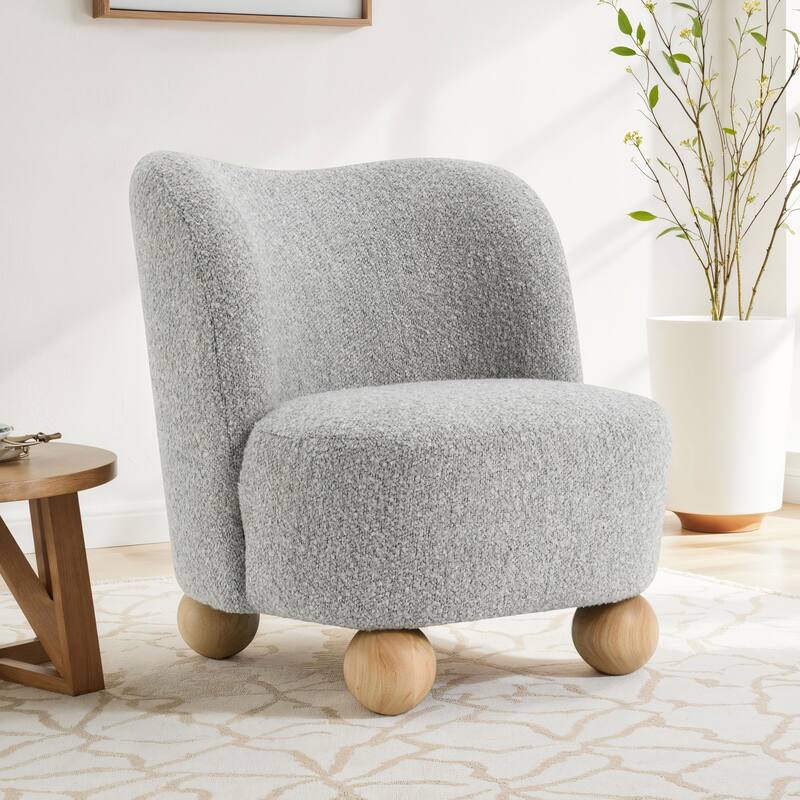 Furniture of America Velra Modern 28-inch Boucle Wing Accent Chair - Grey