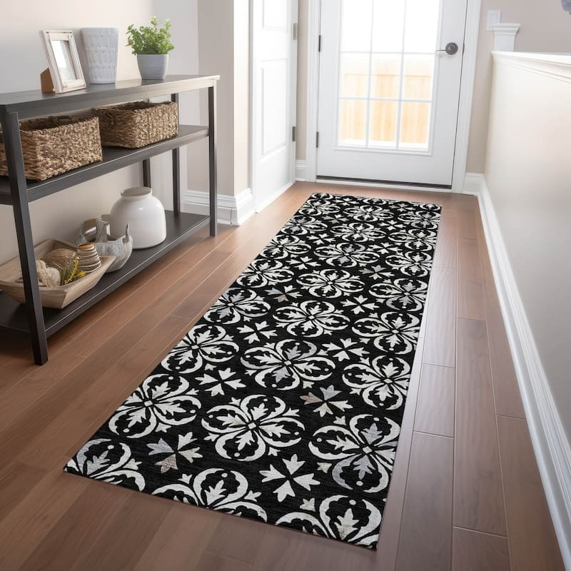 Machine Washable Indoor/ Outdoor Chantille Traditional Medallion Rug