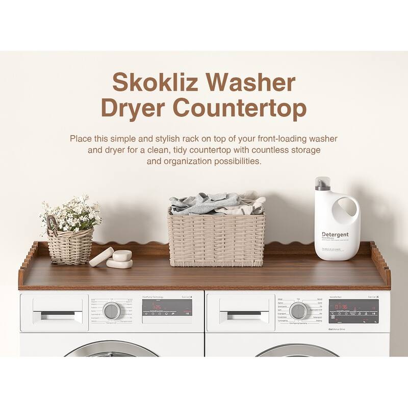 Anmytek Washer and Dryer Countertop 27.5"x54" for Laundry Room Organization