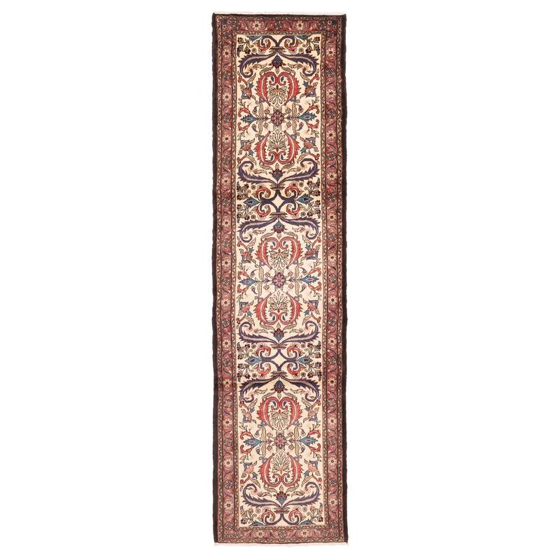 ECARPETGALLERY Hand-knotted Anadol Cream Wool Rug - 2'7 x 10'6