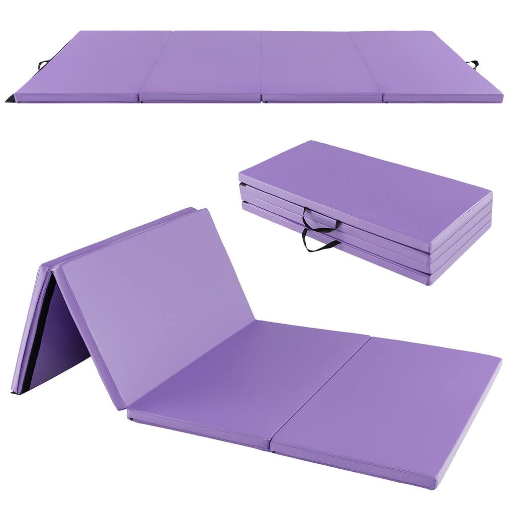 Gymax 8' x 4' x 2'' Folding Gymnastics Mat Tumbling Exercise PU