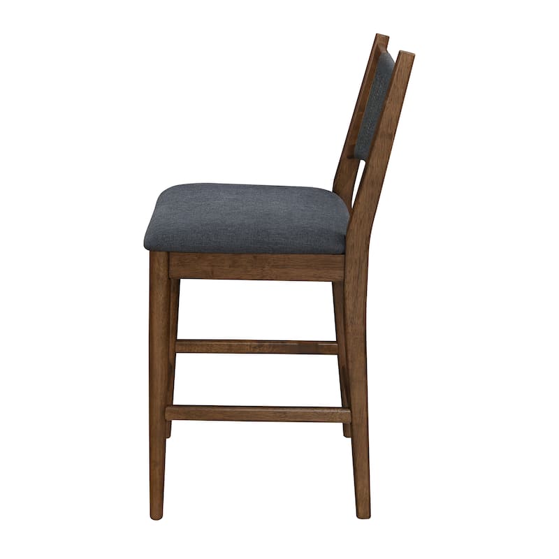 Christopher Knight Home - Arno Mid-Century Modern Upholstered Counter Stool with Rope Back and Solid Wood Frame Set - 21"W