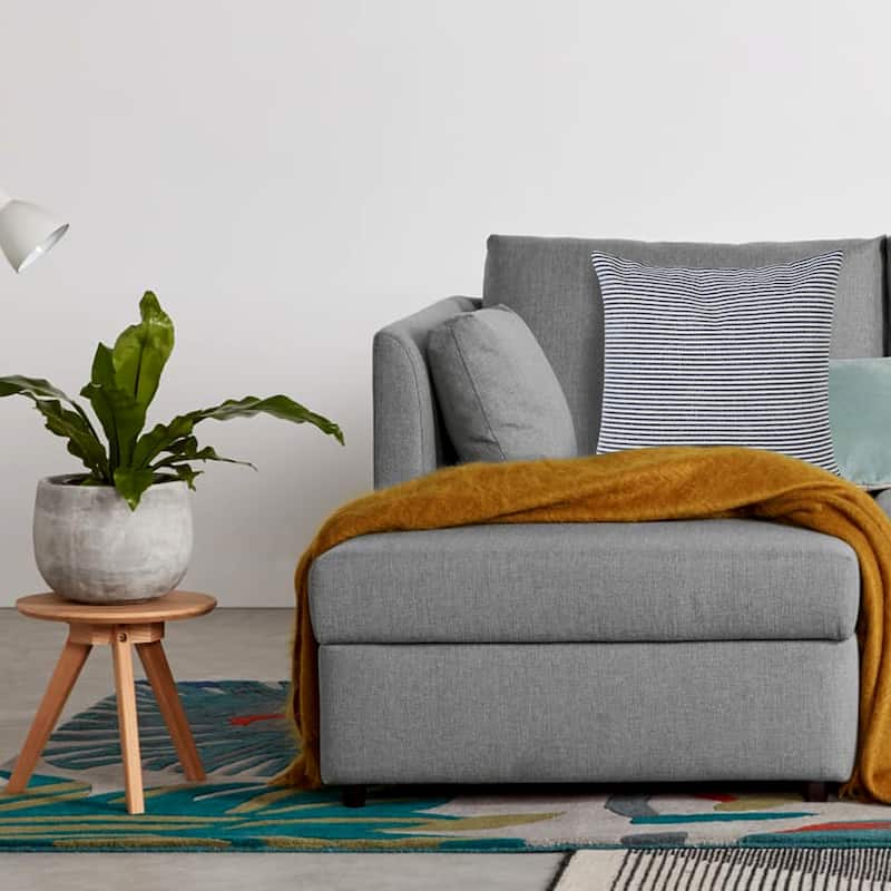 Handwoven Striped Square Cotton Throw Pillow Cover - 20" - Blue and White