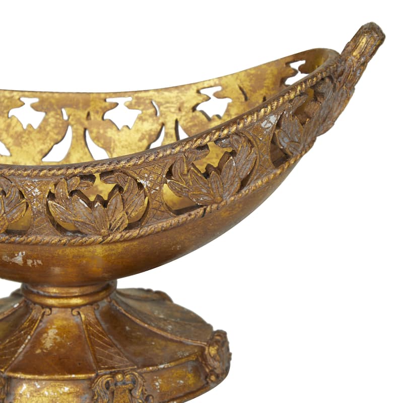 Polystone Floral Ornate Decorative Bowl - Bronze - Roche River Decor