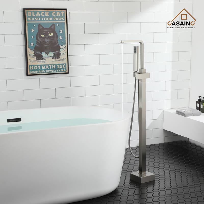 CASAINC 1-Handle Freestanding Tub Faucet with Handheld Shower Head