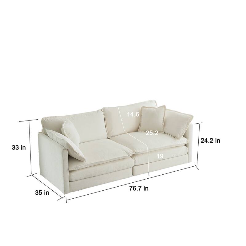 2 Seater Loveseat and Chair Set, 2 Piece Sofa and Chair Set for Living Room