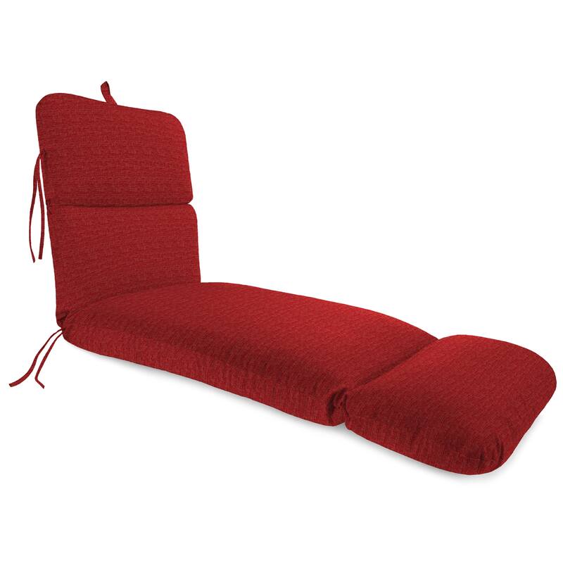 74" x 22" Outdoor Chaise Lounge Cushion with Ties and Loop - 74'' L x 22'' W x 5'' H - TEXTURED RED