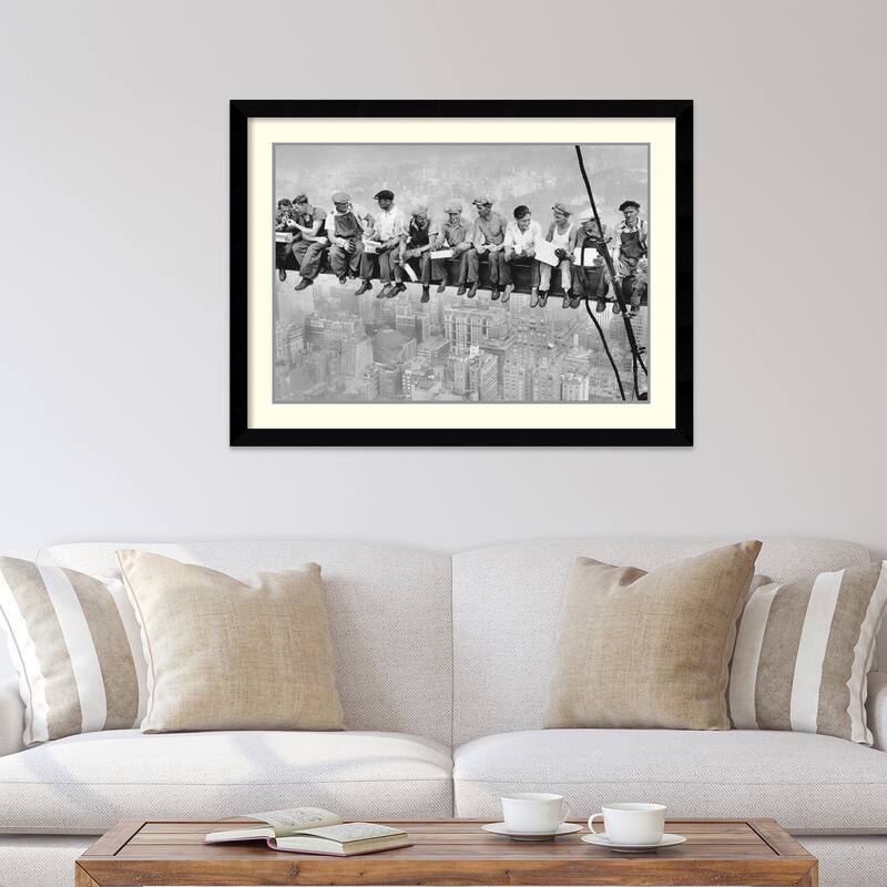 Framed Art Print 'Lunch on a Skyscraper, 1932' by Charles C. Ebbets 43 x 32-inch