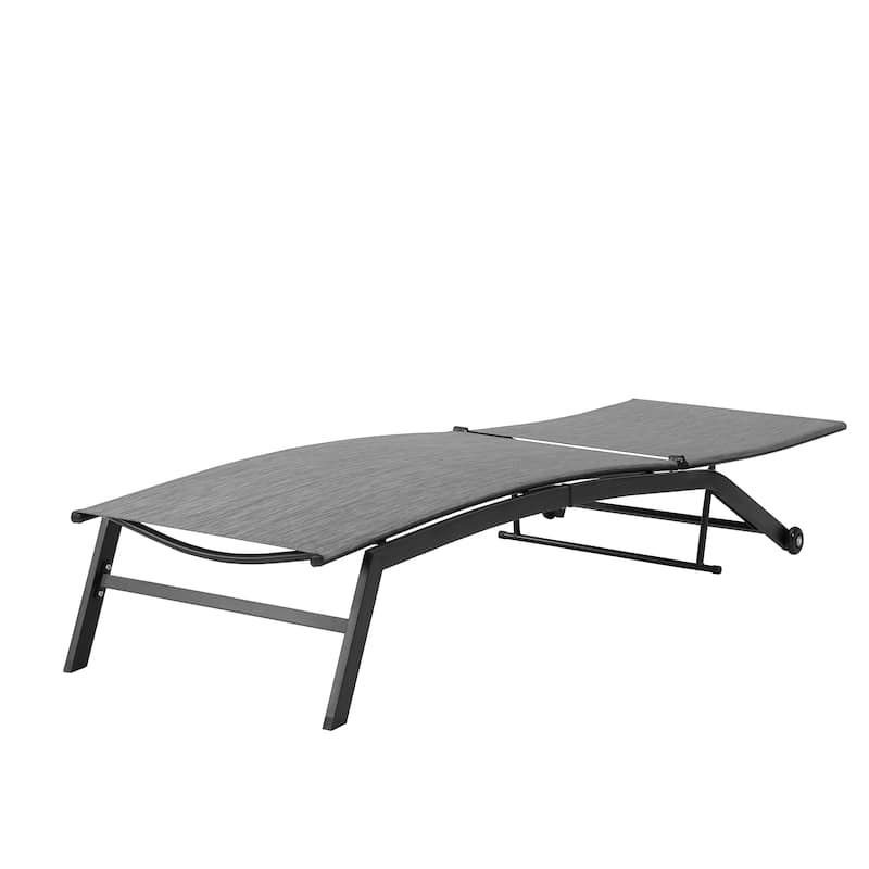 Corvus Antonio Outdoor Contemporary Sling-Fabric Adjustable Chaise Lounge