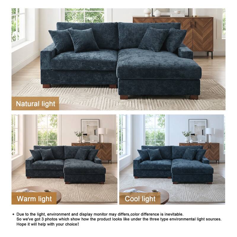 Oversized Modern Chenille Modular Sectional Sofa with Chaise