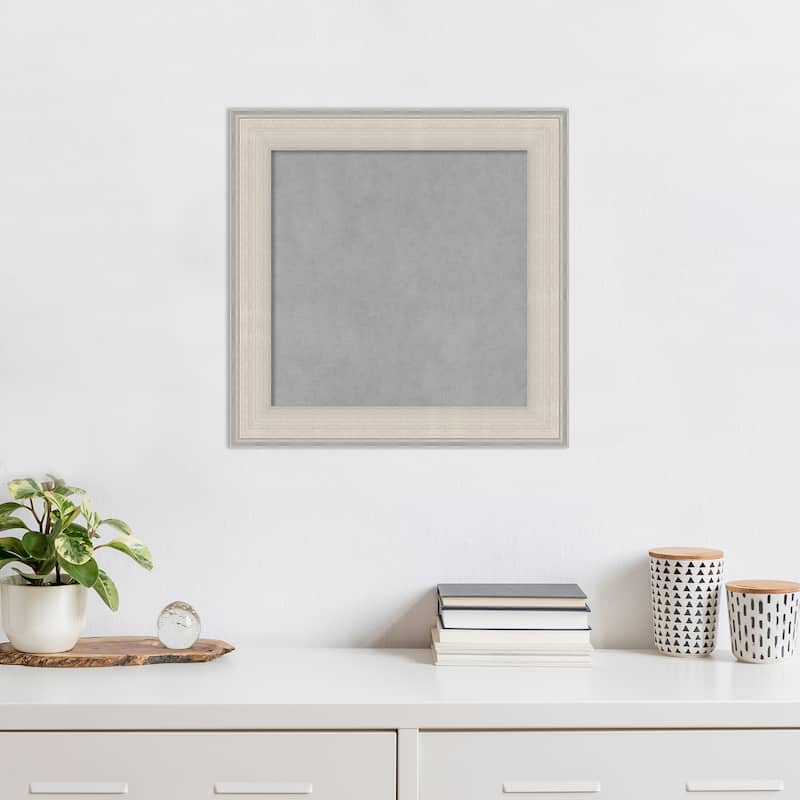 Amanti Art Cottage White Silver Framed Magnetic Board