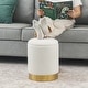 preview thumbnail 79 of 88, Adeco Round Storage Ottoman Footrest Stool Velvet Gold Plating Base