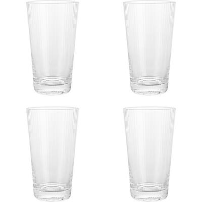 Elle Decor Ribbed Highball Glasses, Set of 4 - 16 oz