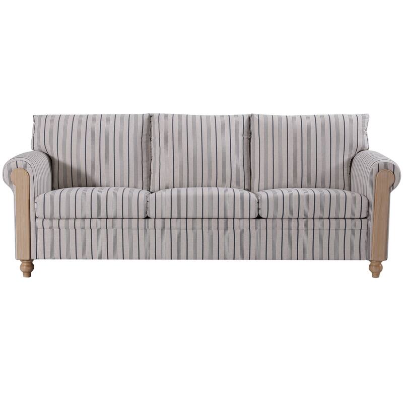 GDFStudio - Upholstered 84" 3-Seater Sofa with Birch Legs