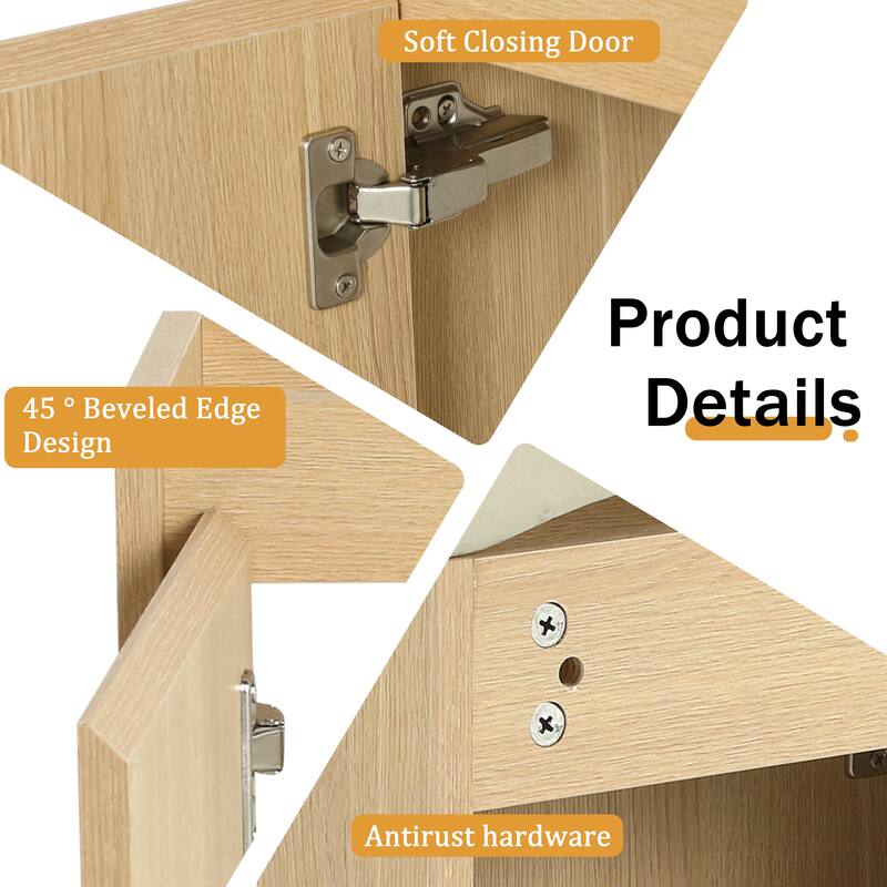 Malwee 16" Floating Bathroom Vanity, Mini Wall Mounted Bathroom Vanity with Ceramic Sink and Soft Close Door - 16"×11"×22"