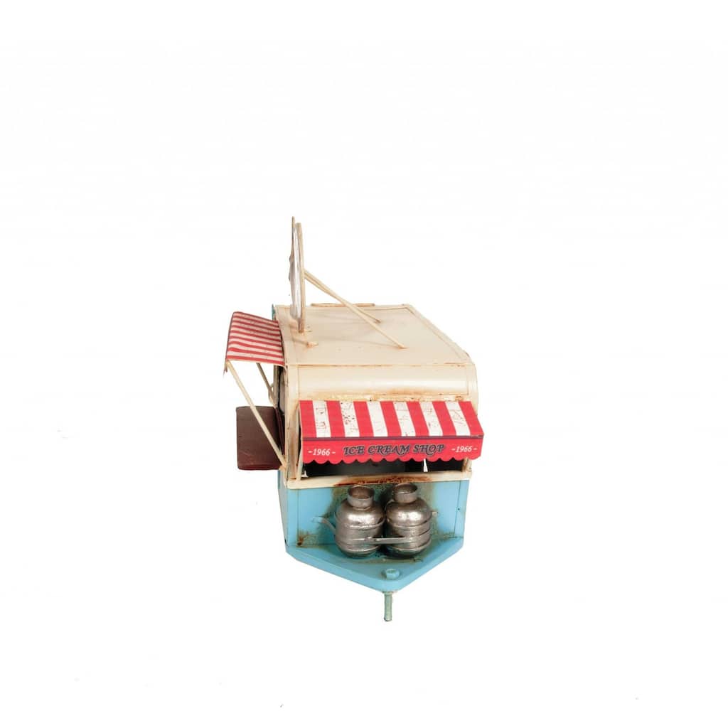 HomeRoots Ice Cream Trailer Metal Model - 7.5' X '7.75' X '9.5