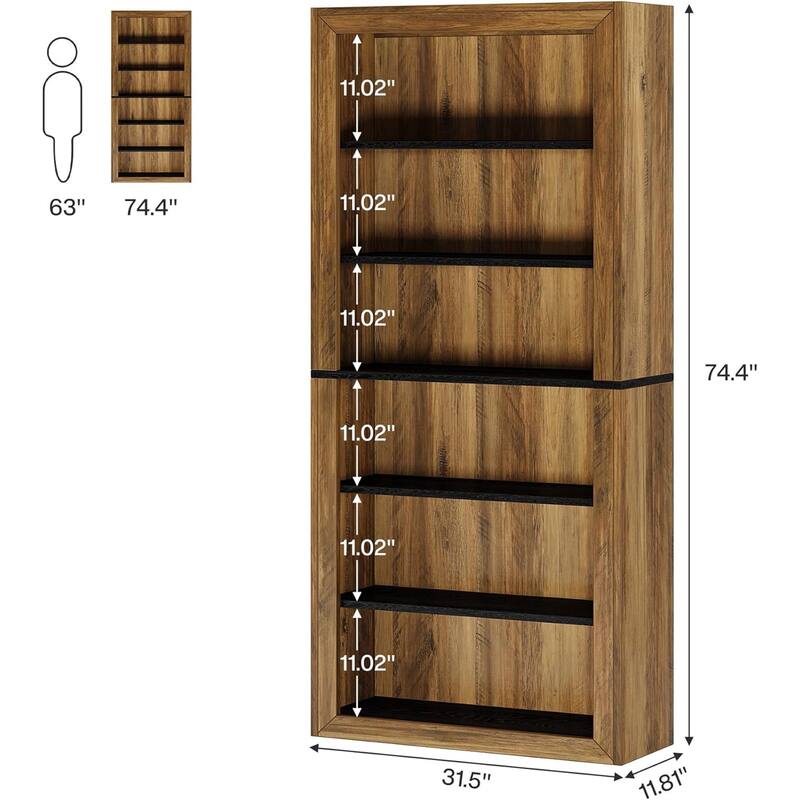 74.4'' Tall Freestanding Shoe Cabinet, Shoe Rack, Closet Storage for Entryway Living Room