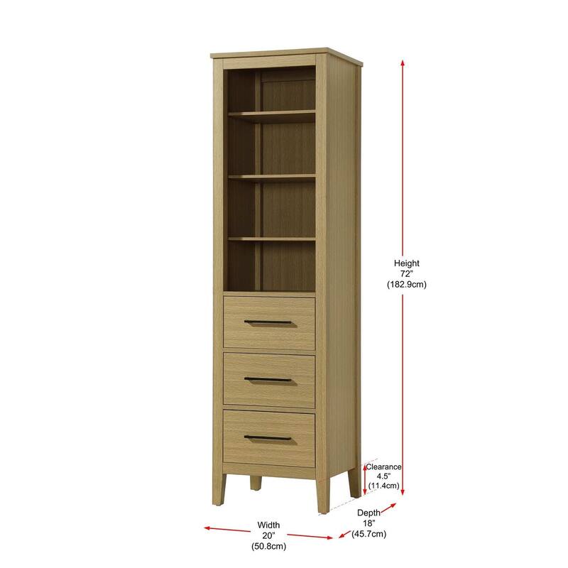 Laura 16-28 Inch Open Shelving Bath Storage Cabinet