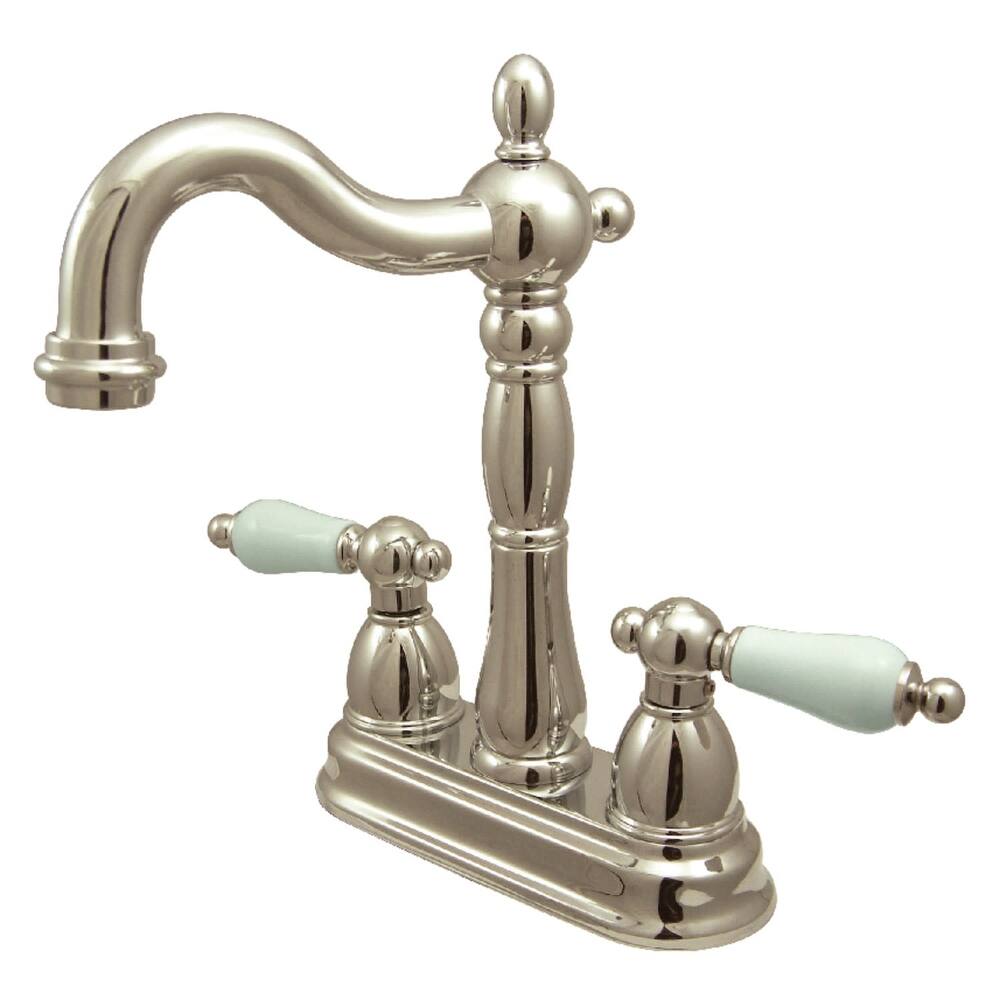 Kingston Brass Heritage Centerset Bar Faucet with Porcelain Lever