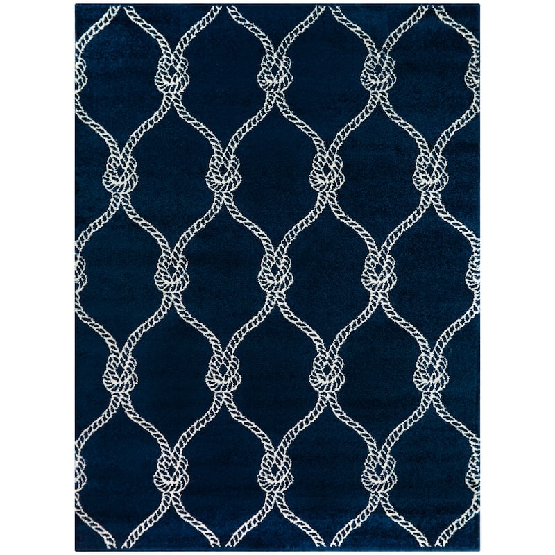 Fischer Nautical Trellis Coastal Area Rug