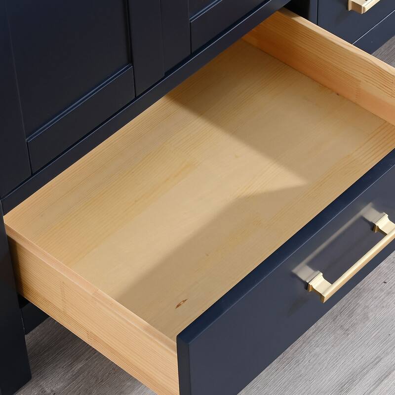 StarrySky 60 inch Undermount Single Sink Bathroom Vanity with Engineered Carrara Marble Top